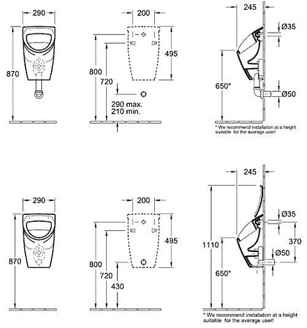 Крышка для писсуара Villeroy&Boch O.novo 88476101
