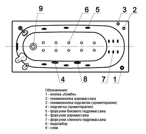 Акриловая ванна Акватек Оберон 160x70