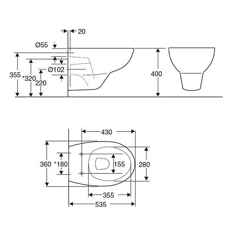 Подвесной унитаз Jacob Delafon Patio E4187-00