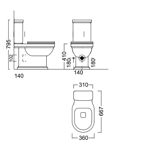 Бачок для унитаза Kerama Marazzi Pompei PO.cis.01