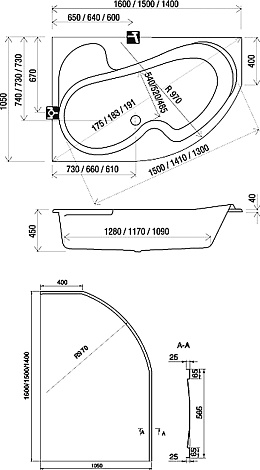 Акриловая ванна Ravak Rosa 150x105 CJ01000000 правая