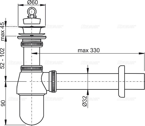 Сифон для раковины Alcadrain A437