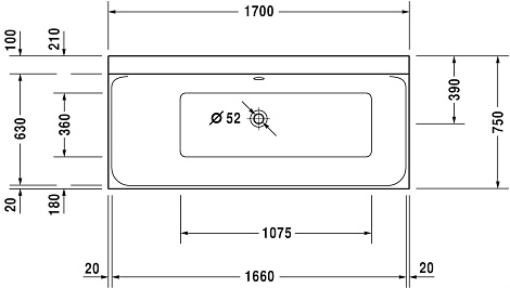 Акриловая ванна Duravit P3 Comforts 700375 170x75 700375000000000