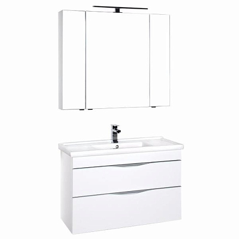 Комплект мебели Aquanet Эвора 100 (184566) белый (Тумба+раковина+зеркало)