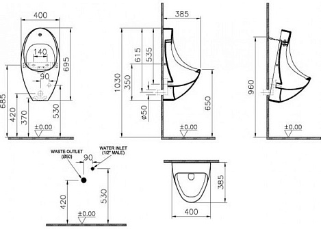 Писсуар Vitra Arkitekt 4106B003-5200