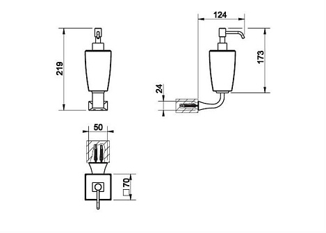 Дозатор подвесной Gessi Mimi 33214.031