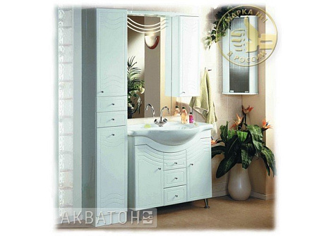 Комплект мебели Aquaton Домус 95 L (1A061301DO010) белый (Тумба+раковина+зеркало)