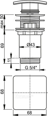 Донный клапан Alcadrain A393 click-clack