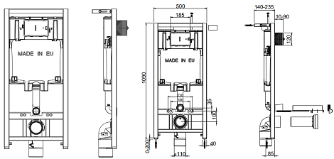 Унитаз с инсталляцией Jacob Delafon Patio E21734RU-00