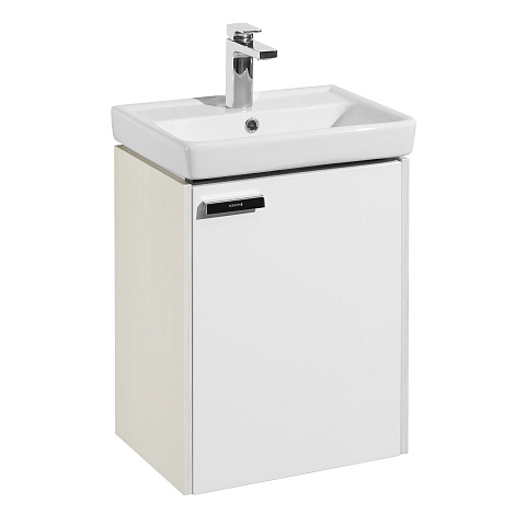 Комплект мебели Aquaton Йорк 50 М (1A170901YOAY0) белый/выбеленное дерево (Тумба+раковина+зеркало)