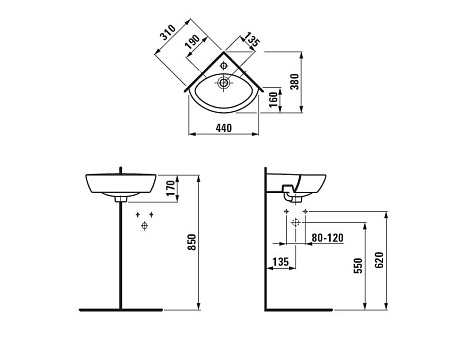 Раковина Laufen Pro 8.1695.8.000.104.1