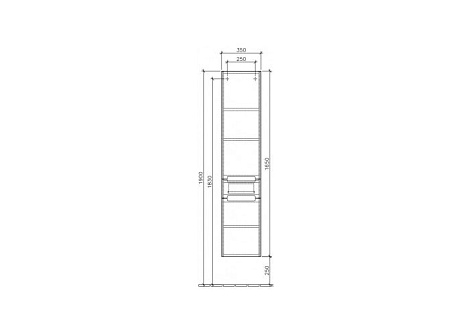 Шкаф-пенал Villeroy&Boch Subway 2.0 A70700FQ, дуб-графит
