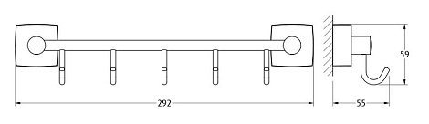 Штанга с 5-ю крючками 30 cm FBS Esperado ESP 026