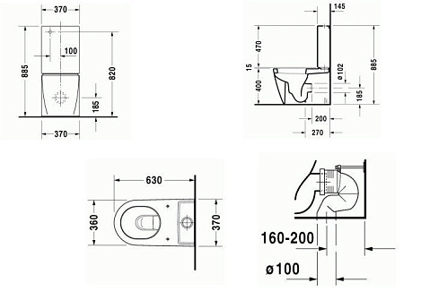 Чаша напольного унитаза Duravit Starck 2 21450900001-WG