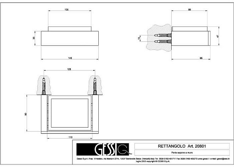 Мыльница подвесная Gessi RETTANGOLO 20801.031