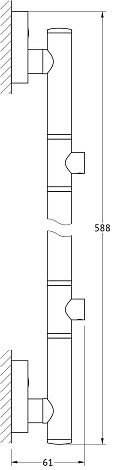 Штанга для 2-х аксессуаров 58 cm FBS Ellea ELL 074