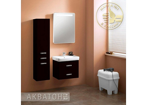 Комплект мебели Aquaton Америна 60 L (1A135401AM950) черный (Тумба+раковина+зеркало)