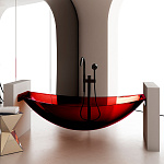 Прозрачная ванна Abber Kristall 180х80 AT9704Rubin красная