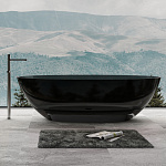 Прозрачная ванна Abber Kristall 180x85 AT9702Onyx черная